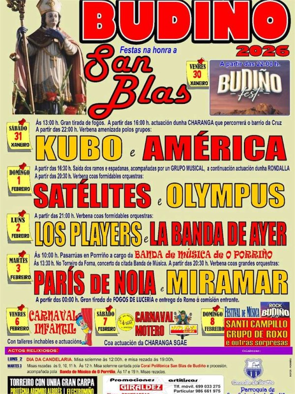 Festas de San Blas de Budiño 2026