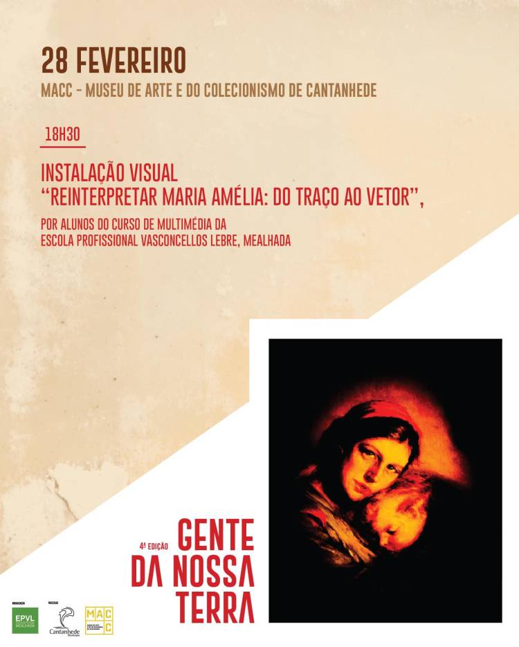 Gente da nossa terra - Maria Amélia de Magalhães Carneiro: 'Reinterpretar Maria Amélia: Do Traço ao Vetor', Instalação Visual pelos alunos do curso de Multimédia da Escola Profissional Vasconcellos Lebre Mealhada