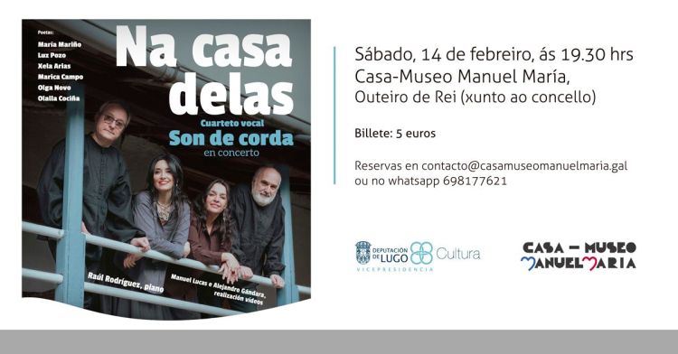 'Na casa delas', de Son de Corda, este sábado na Casa-Museo Manuel María