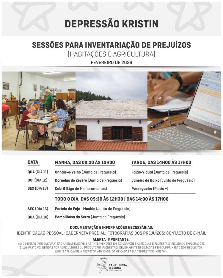 Sessões para Inventariação de Prejuízos – Habitação e Agricultura