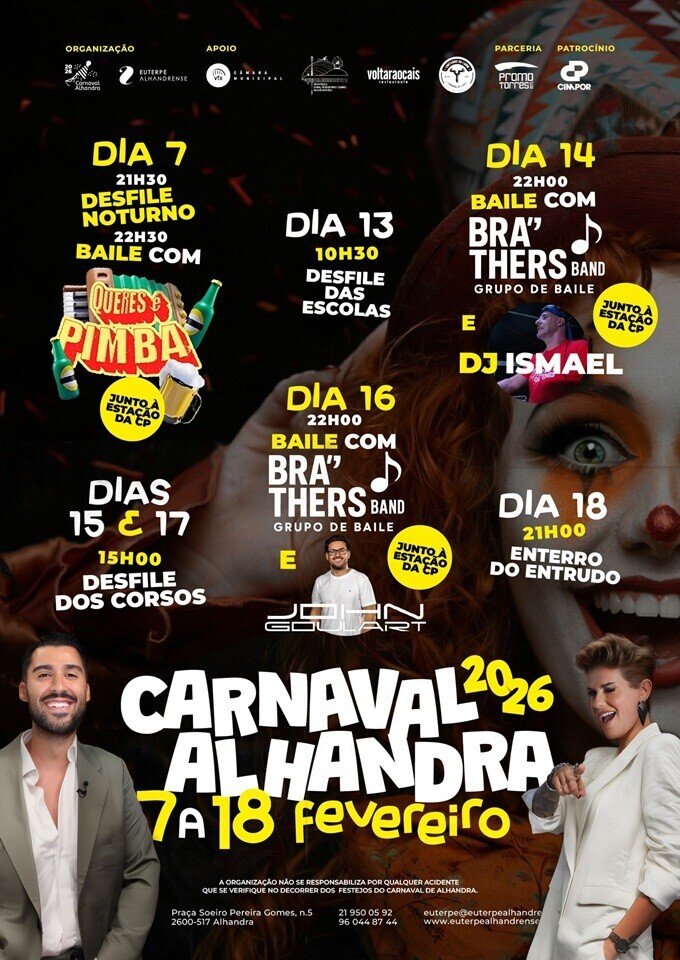 Carnaval de Alhandra 2026 anima a vila até 18 de fevereiro