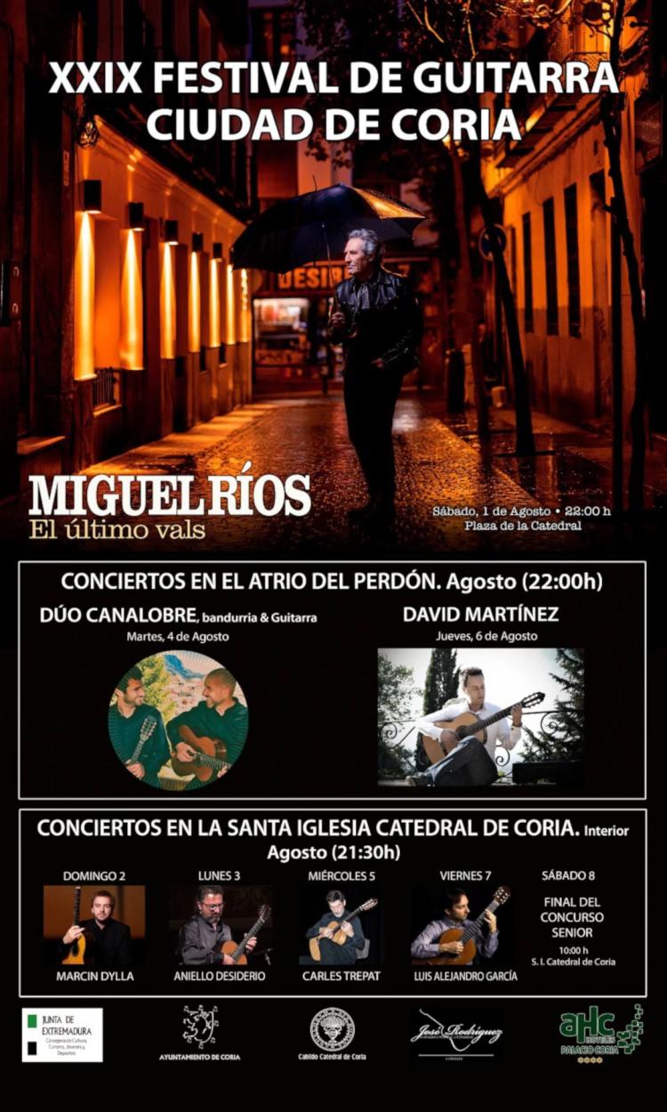Conciertos del XXIX Festival Internacional de Guitarra «Ciudad de Coria» 2026