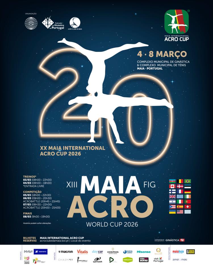 Maia International Acro Cup (MIAC) e a FIG Acro World Cup 2026