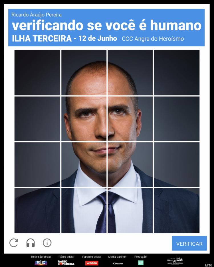 Espetáculo: Angra Convida Ricardo Araújo Pereira – «Verificando se Você é Humano»