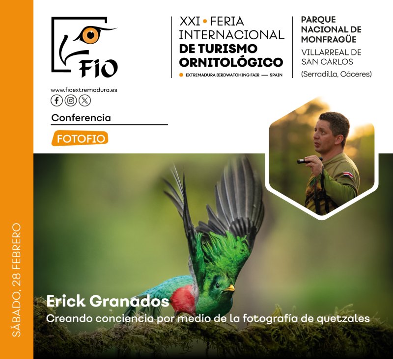 Conferencia ‘Creando conciencia por medio de la fotografía de quetzales, aportando para el hábitat de su conservación’, por Erick Granados