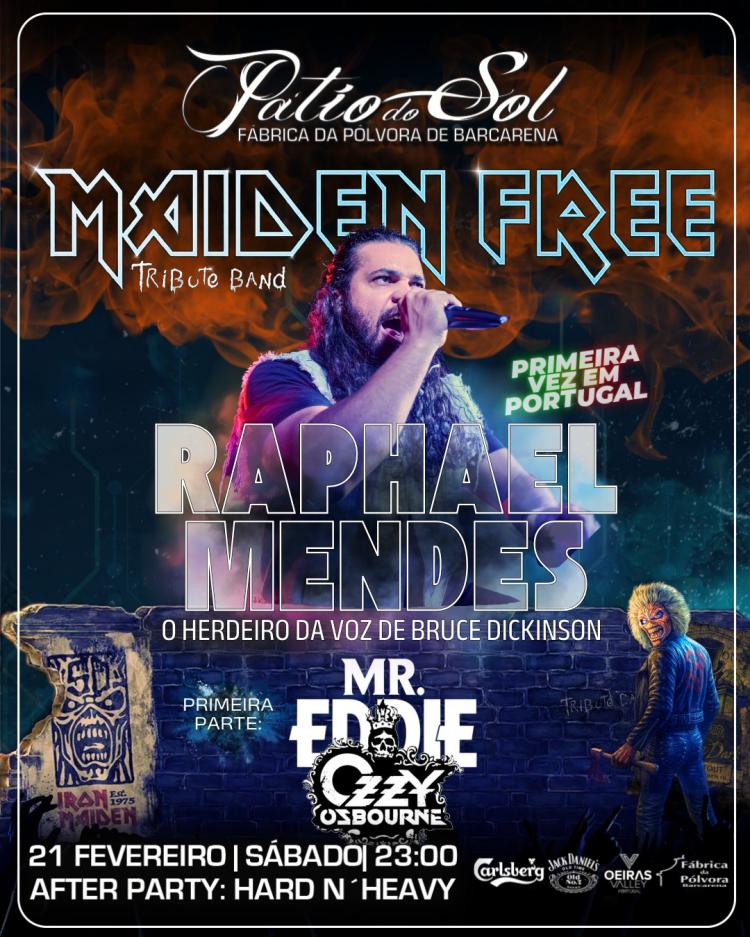 Maiden Free c/ Raphael Mendes | 1ª Parte: Trib. Ozzy Osbourne | After Party: Hard N´Heavy