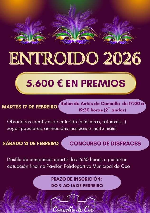 Entroido en Cee 2026