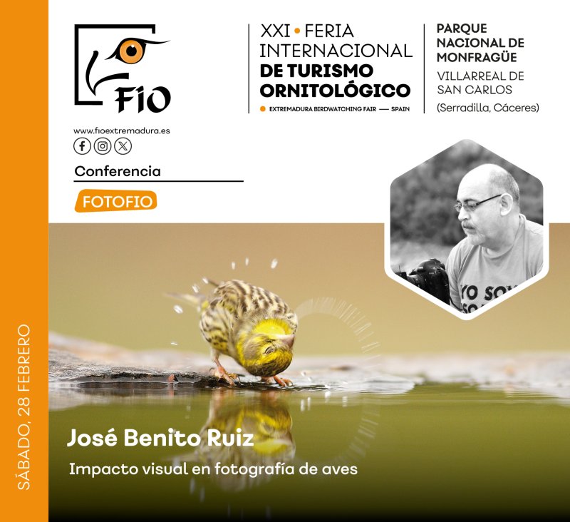 Conferencia ‘Impacto visual en fotografía de aves’, por José Benito Ruiz