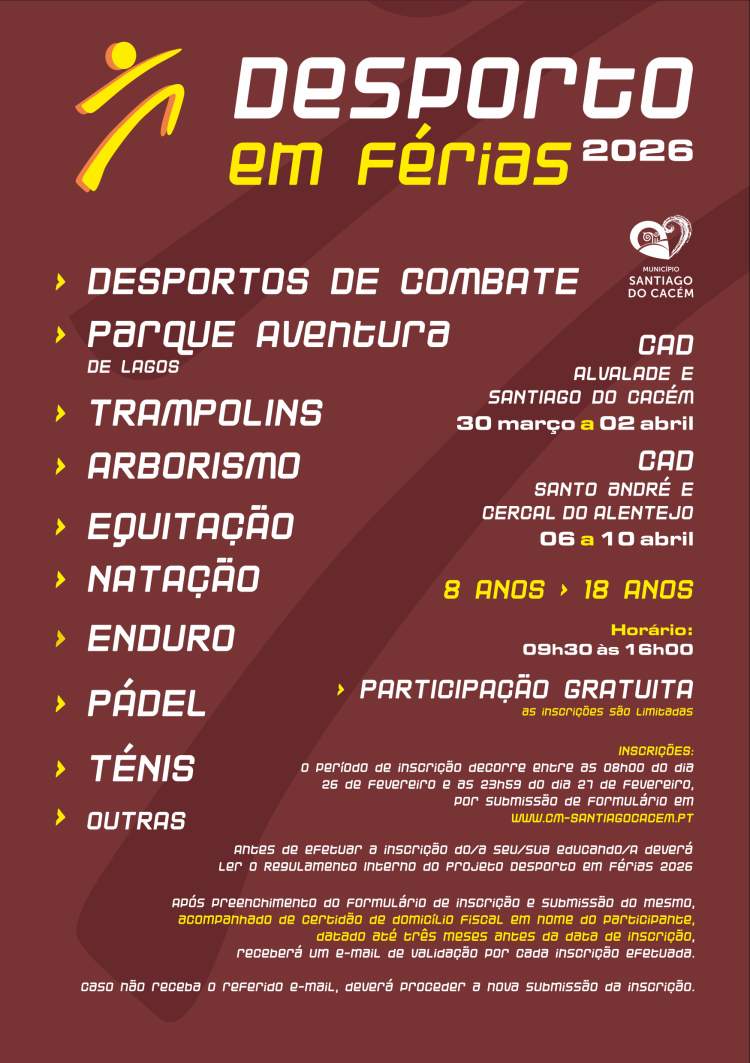 Inscrições Desporto em Férias 2026