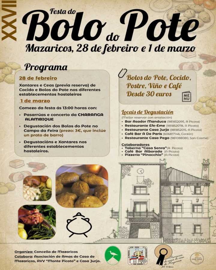 XXVII Festa do Bolo do Pote 2026 en Mazaricos