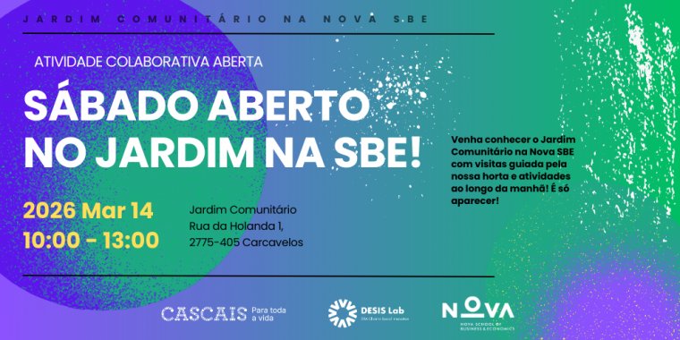 Sábado Aberto no Jardim Comunitário na Nova SBE