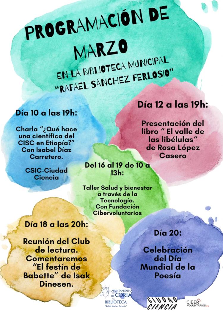 Programación de Marzo en la Biblioteca