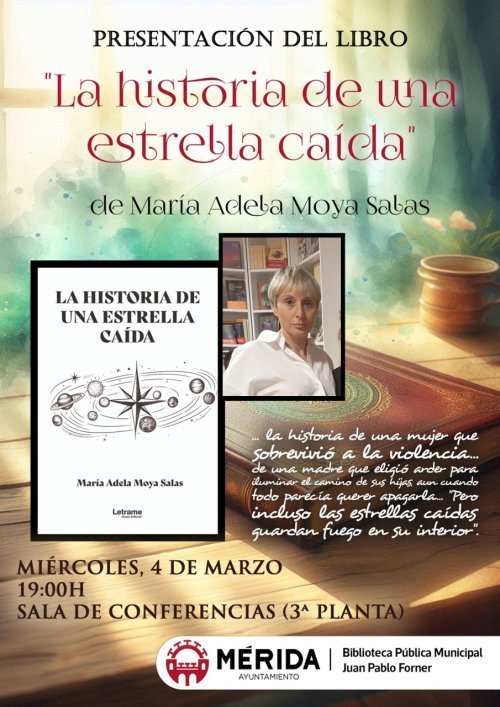 Presentación del libro «La historia de una estrella caída» de Adela Moya Salas