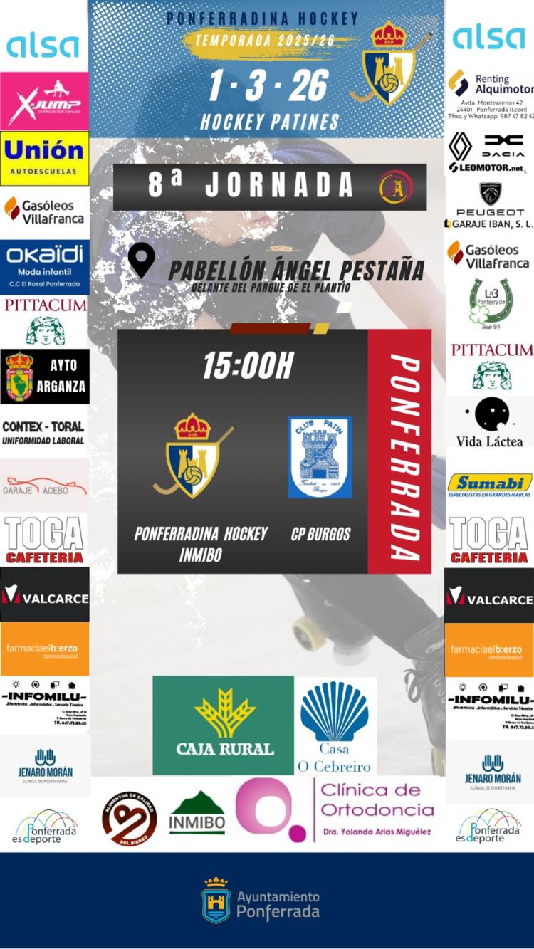 PARTIDO DE HOCKEY PATINES ENTRE SD PONFERRADINA HOCKEY Y CP BURGOS