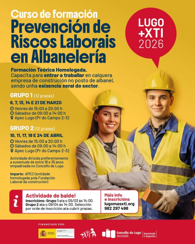 Curso de Prevención de riscos laborais en Albaneleria