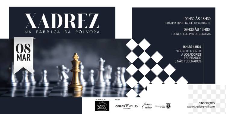 38º Dia de Xadrez na Fábrica da Pólvora de Barcarena (Torneios: Equipas de Escolas, Open e Sub12)