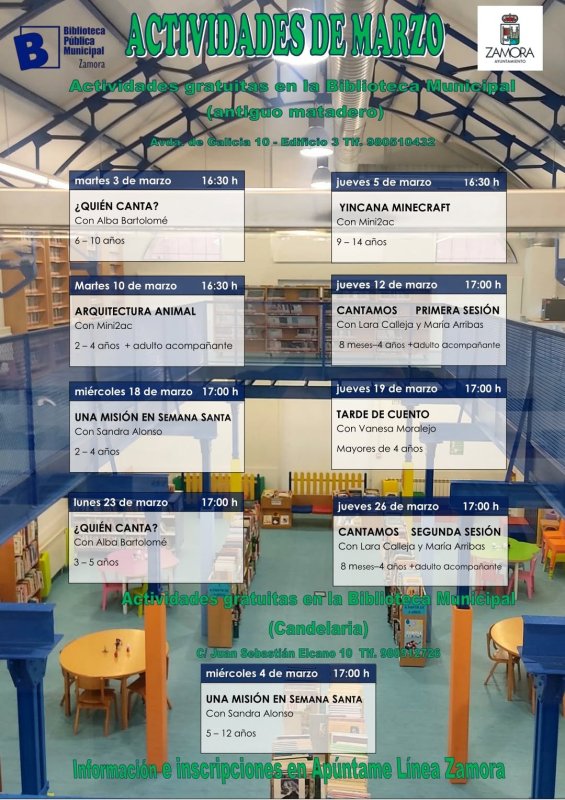 Actividades Infantiles de Marzo en Zamora