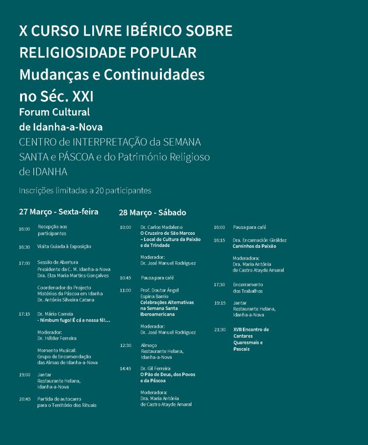 X Curso Livre Ibérico Sobre Religiosidade Popular - Mudanças e Continuidades no Séc. XXI