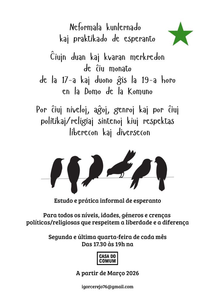 Sessões de Esperanto
																			Workshop