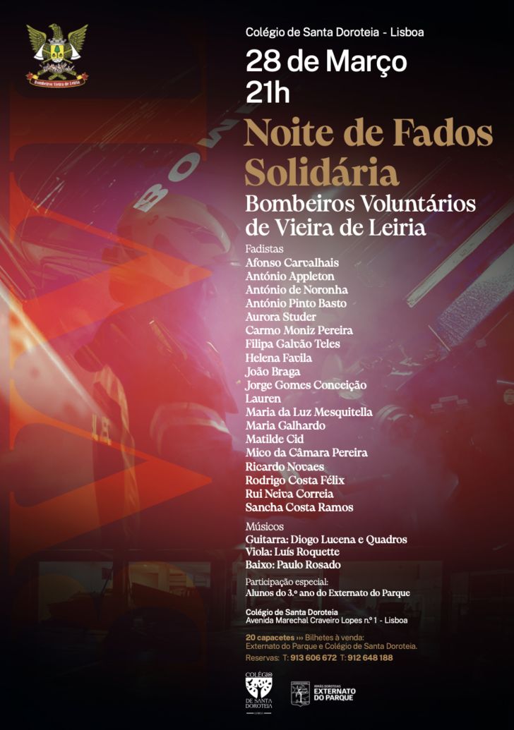 NOITE DE FADOS SOLIDÁRIA COM OS BOMBEIROS DE VIEIRA DE LEIRIA