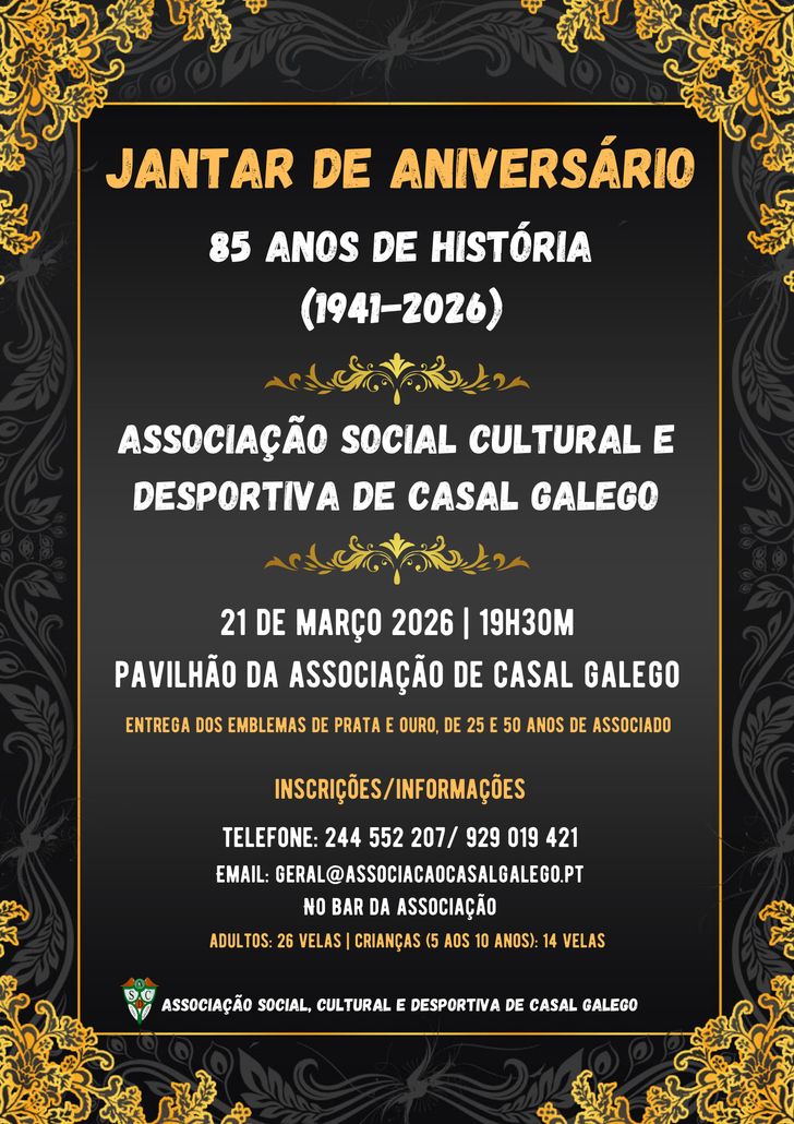 JANTAR DE ANIVERSÁRIO ASCD CASAL GALEGO