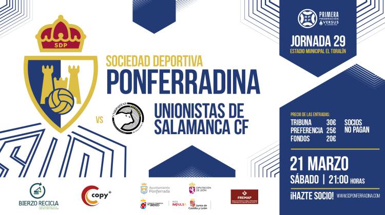 PARTIDO DE FUTBOL ENTRE LA SD PONFERRADINA Y UNIONISTAS DE SALAMANCA CF