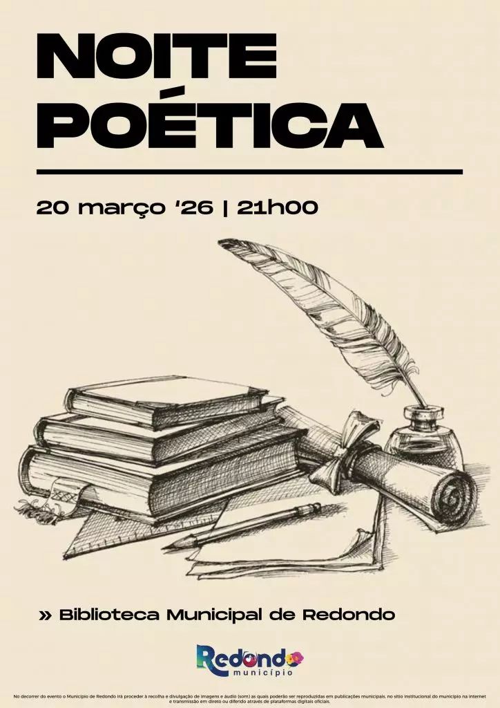 Noite Poética | 20 de março | 21h00 | Biblioteca Municipal de Redondo