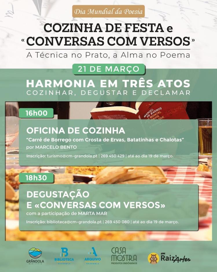 CULTURA | GASTRONOMIA | SABERES E SABORES | Dia Mundial da Poesia «Cozinha de festa e Conversa com versos»