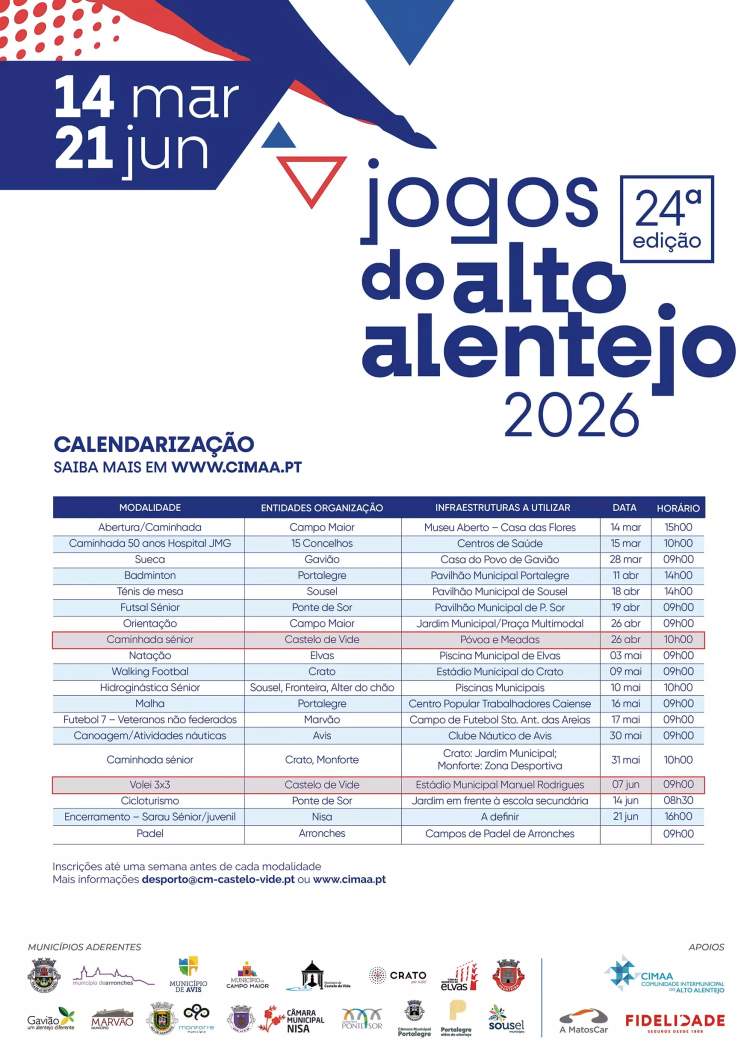 JOGOS DO ALTO ALENTEJO 2026 – 24.ª EDIÇÃO