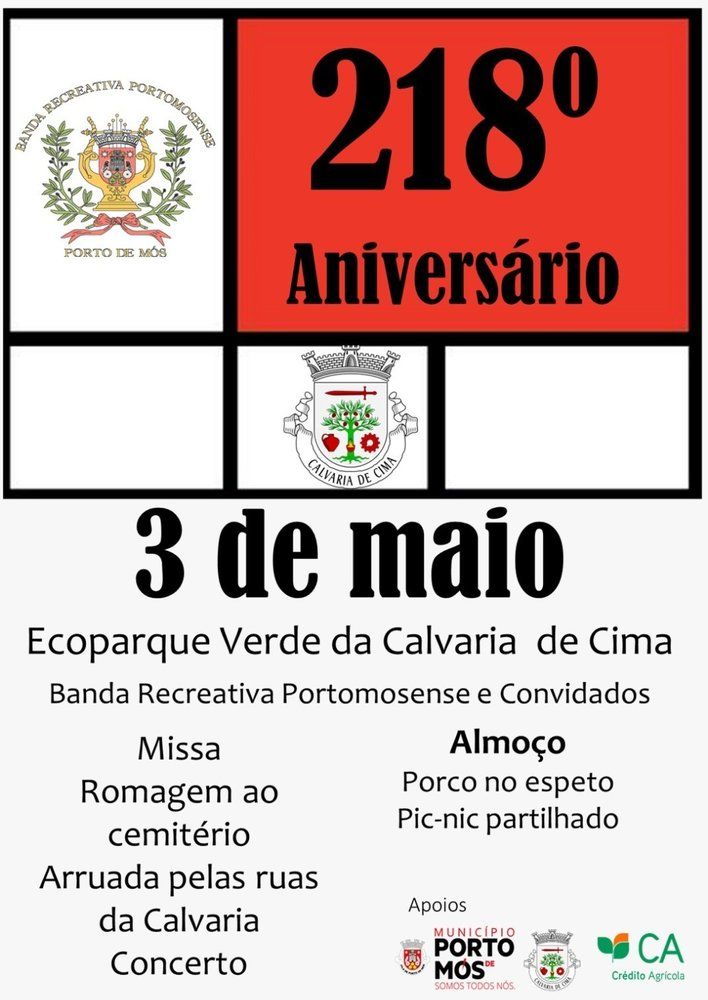 Comemoração do 218º aniversário da Banda Recreativa Portomosense