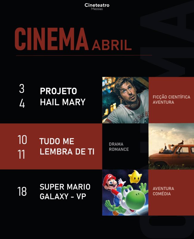 Ciclo de Cinema de Abril no Cineteatro Messias