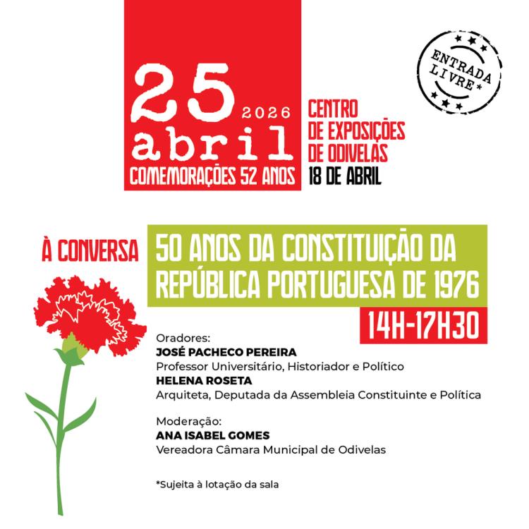 “50 ANOS DA CONSTITUIÇÃO DA REPÚBLICA PORTUGUESA DE 1976” | Conversa e debate