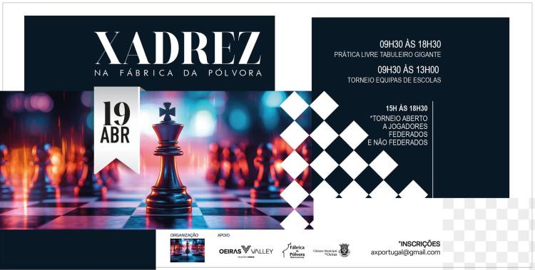 39º Dia de Xadrez na Fábrica da Pólvora de Barcarena (Torneios: Equipas de Escolas, Open e Sub12)