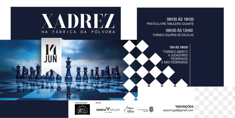 41º Dia de Xadrez na Fábrica da Pólvora de Barcarena (Torneios: Equipas de Escolas, Open e Sub12)