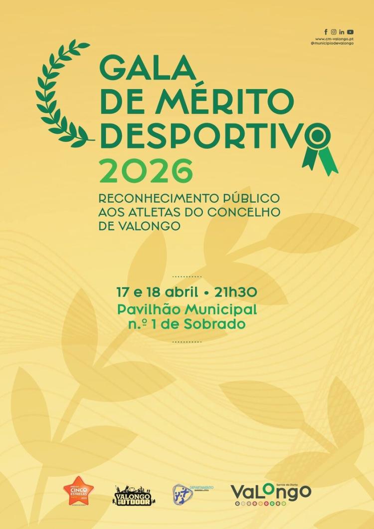 Gala de Mérito Desportivo a 17 e 18 de abril