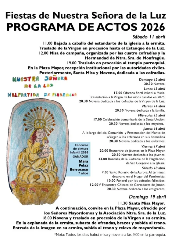 Fiestas de Nuestra Señora de la Luz 2026