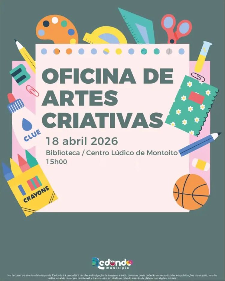 Oficina de Artes Criativas | dia 18 de abril | 15h00 | Biblioteca/ Centro Lúdico de Montoito