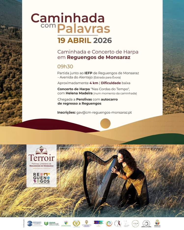 Caminhada com Palavras | Uma caminhada literária com concerto de harpa ao vivo