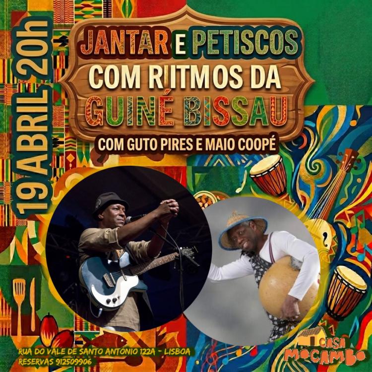 Jantar com Ritmos da Guiné Bissau com Guto Pires e Maio Coopé
