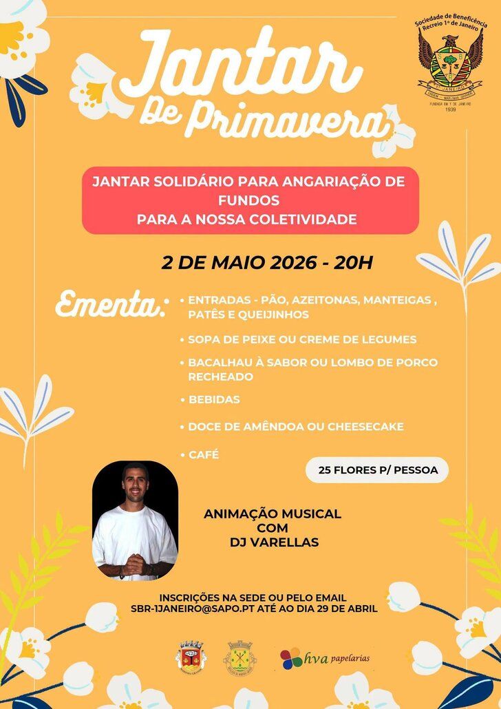 JANTAR DE PRIMAVERA | SBR 1.º de Janeiro - Ordem