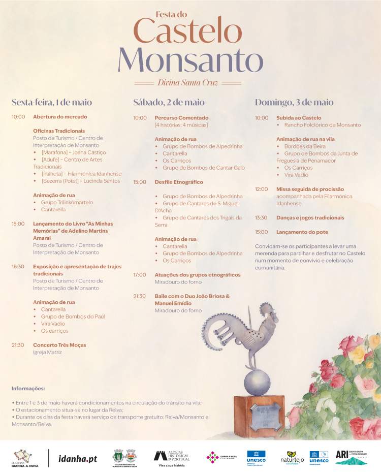 Monsanto celebra a histórica Festa da Divina Santa Cruz de 1 a 3 de maio
