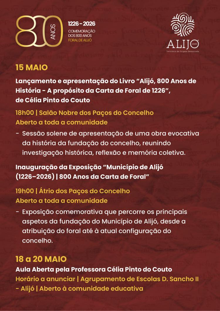 Inauguração da Exposição “Município de Alijó (1226–2026) | 800 Anos da Carta de Foral”