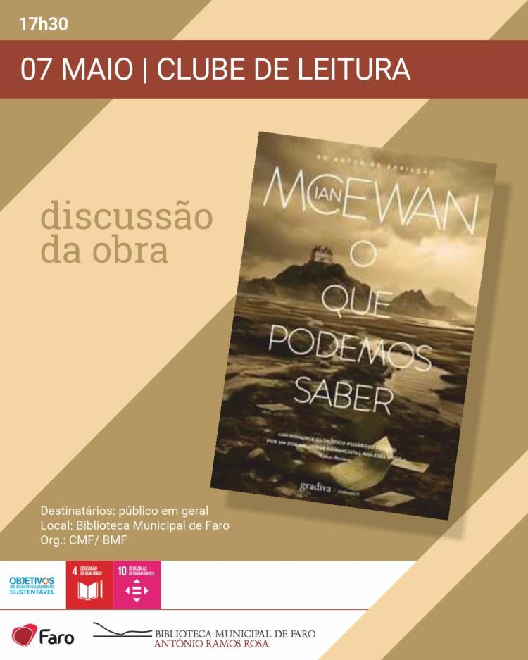 Clube de Leitura - Discussão da obra 'O que Podemos Saber' de Ian McEwan 