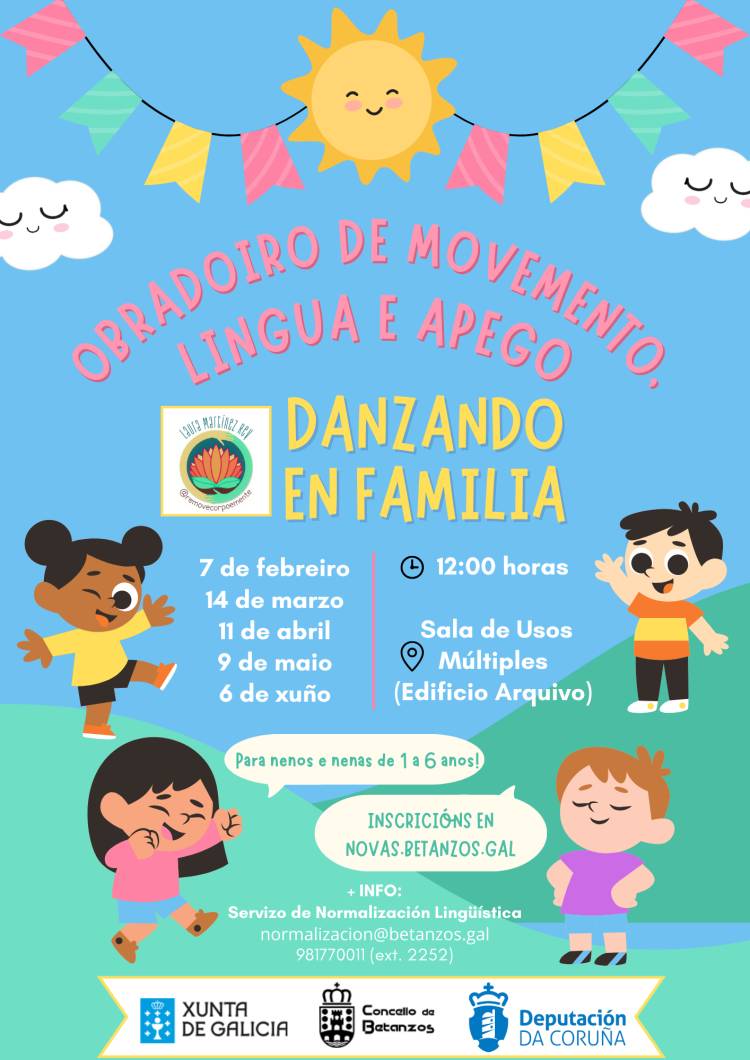 Obradoiro de movemento, lingua e apego: danzando en familia.