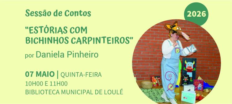 “Estórias com bichinhos carpinteiros” – Sessão de contos por Daniela Pinheiro
