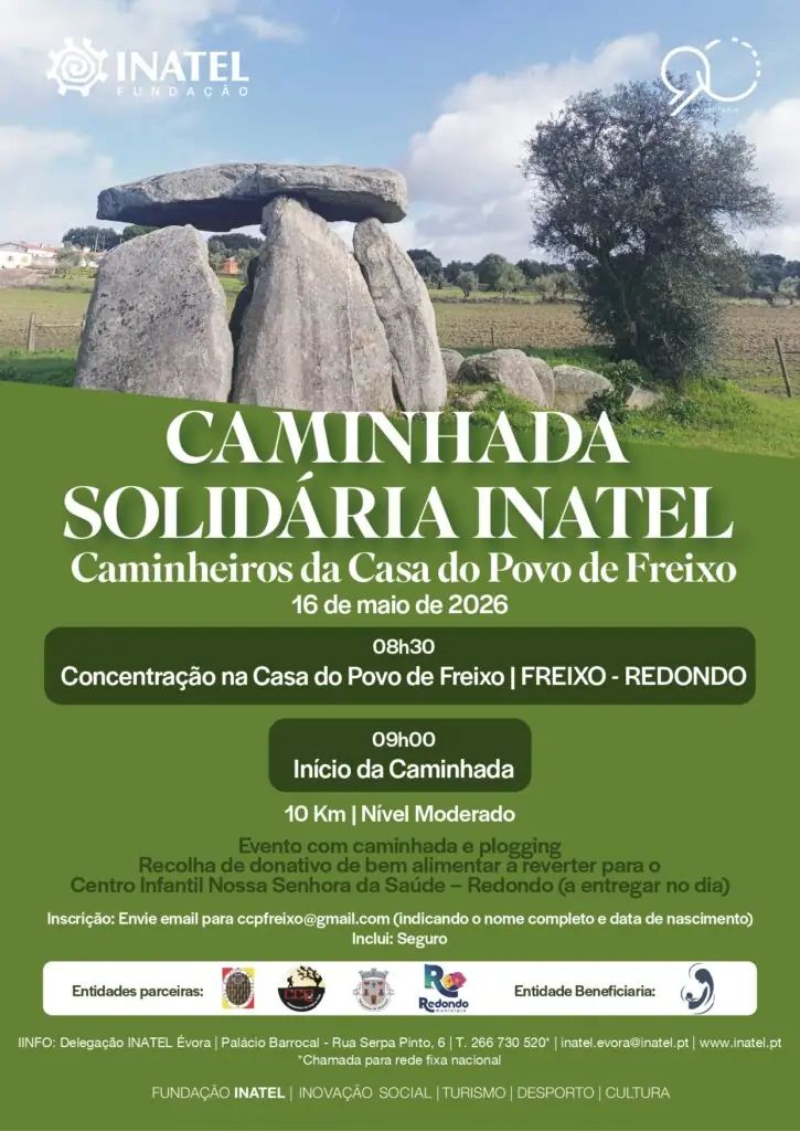 Caminhada solidária Inatel | Caminheiros da Casa do Povo de Freixo | 16 de maio | 08h30 | Freixo