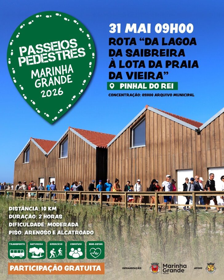 PASSEIO PEDESTRE | Rota da Lagoa da Saibreira à Lota da Praia da Vieira