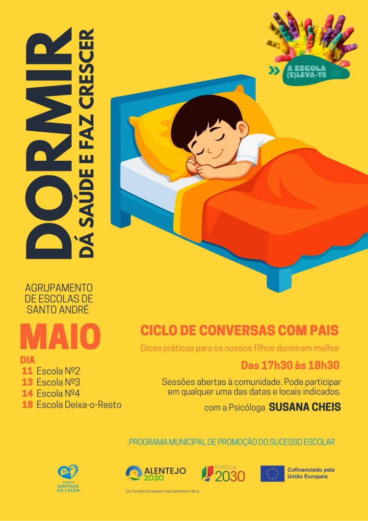 Ciclo de Conversas com os Pais – “Dormir dá Saúde e faz Crescer” com a psicóloga Susana Cheis