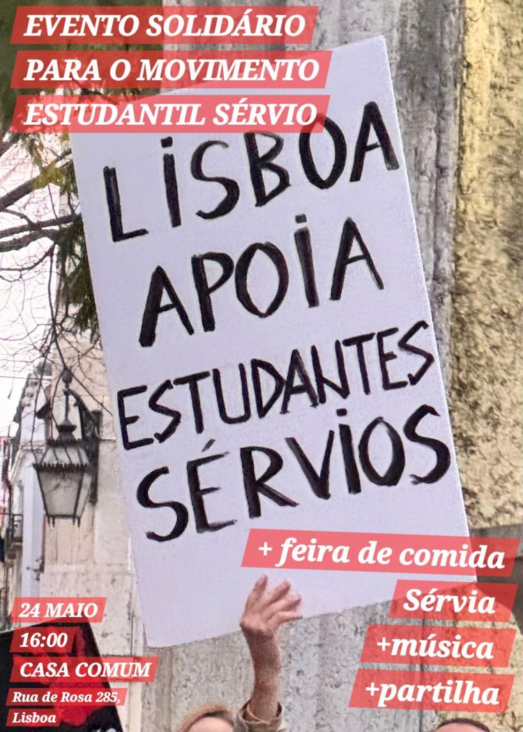 Evento solidário para o movimento estudantil sérvio Convívio