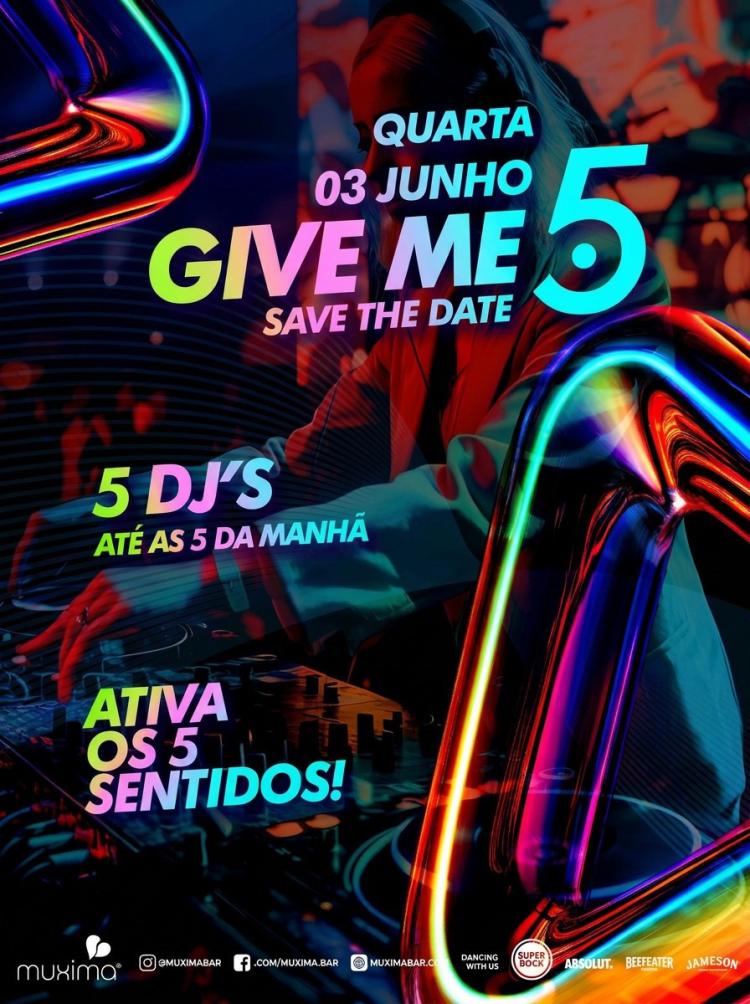 SAVE THE DATE- 3 junho  GIVE ME 5 – 2 pistas